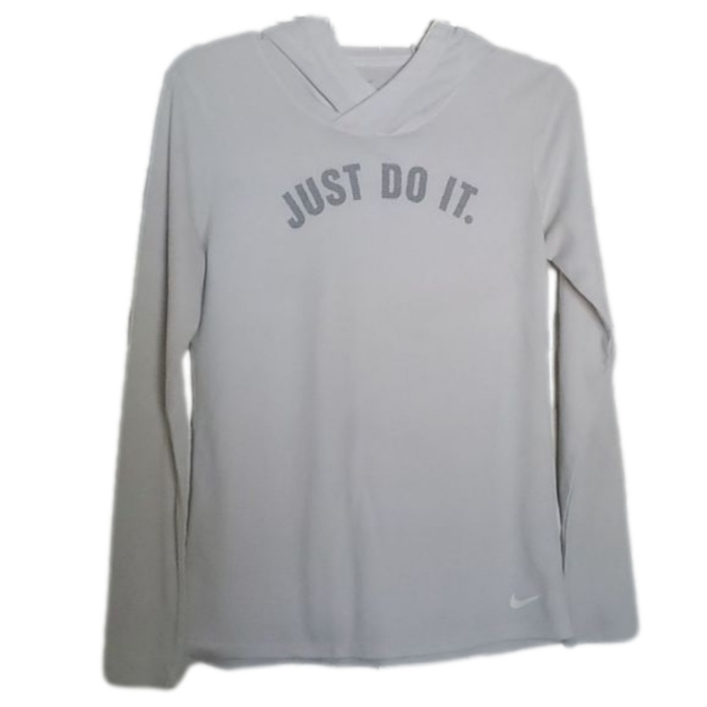 Women’s Nike Dri-FIT “Just Do It” Cowl Neck Hoodie Sz Small Lightweight Pullover